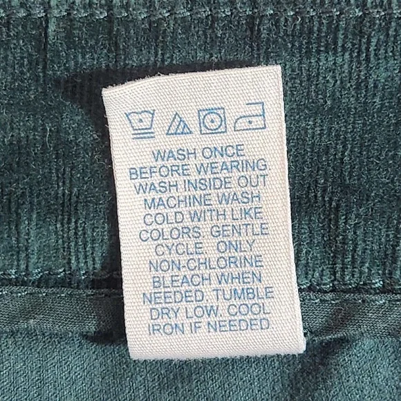 Market & Spruce Womens Corduroy Pants Size 12 Solid Dark Green Skinny Stretch - Picture 7 of 8